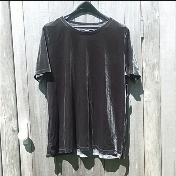 Old Navy Tops - NWT OLD NAVY Gunmetal-Grey Velvet Short-Sl…